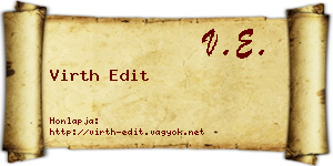 Virth Edit névjegykártya